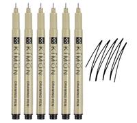 PATIKIL Stylos Fineliner, 0.2mm Pointe Fine Marqueurs À Encre Imperméable Stylo De Dessin Fournitures Aquarelle Kit De Dessin Pour Croquis Et Journal Adulte, Lot De 6