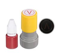 PATIKIL Tampon auto-encreur en plastique avec lettre V initiale de l'alphabet - Personnalisable avec recharge d'encre rouge pour enseignant arnet de notes, scrapbooking, loisirs créatifs