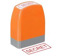 PATIKIL Tampon Auto Encreur Secret Notice Stamp Rouge Tampon Professionnel Pré Encré Message Rechargeable Orange