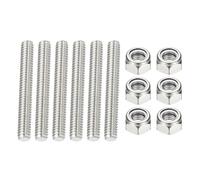 PATIKIL Tige Filetée 1/4"-20 UNC Entièrement Filetée, Longueur 50mm Acier Inoxydable 304 Tige À Filetage Long À Droite Avec Écrous Pour Tuyaux, Colliers, Suspentes, U-Boulons 6Pcs