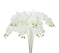 PATIKIL Tiges D'Orchidées Artificielles 31", Lot De 6 Tiges avec 7 Têtes Faux Fleurs De Soie Phalaenopsis Fleurs D'Orchidées Fausses À Toucher Réel Branche pour Vase Décoration De Mariage