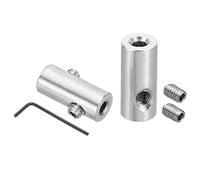 PATIKIL Trou Fil Corde Agrafes 4mm 304 Inox Acier Argent 2 Pcs Avec M4 nsemble Double Trous Serrure Câble Pinces Agrafe, avec M4 Hexagone Vis Clé pour Câble Raccords