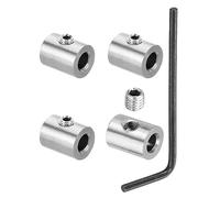 PATIKIL Trou Fil Corde Agrafes Ensemble 6mm 4 pcs avec M5 Hexagone Vis Clé | Simple Trous Verrouillage Câble Pinces Agrafe, 304 Inox Acier pour Câble Raccords, Argent