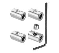 PATIKIL Trou Fil Corde Agrafes Ensemble 7mm 4 pcs avec M6 Hexagone Vis Clé | Simple Trous Verrouillage Câble Pinces Agrafe, 304 Inox Acier pour Câble Raccords, Argent