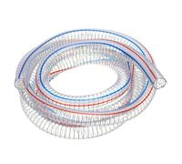 PATIKIL Tuyau Renforcé À Fil 7/8" / 22mm ID 3 Mètres, Tuyau D'Aspiration En PVC Vinyle Haute Pression Résistant Aux Produits Chimiques Avec Spirale Pour Eau Carburant, Transparent
