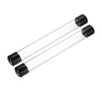 PATIKIL Tuyau Rigide Transparent Tube Ronde en Plastique avec Bouchons en Caoutchouc Noir Tuyau d'Eau en Polycarbonate, 305mm/12 Pouces de Longueur, 30mmx32mm/1.18"x1.26", 2 Pièces