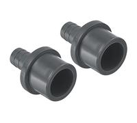 PATIKIL UPVC Réducteur Tuyau Raccord 32mm OD 16mm Barbelé, 2 Paquet Droit Accouplement Adaptateur Connecteur, Gris