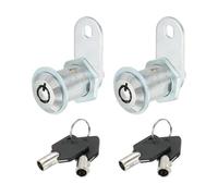 PATIKIL Verrou de Meuble avec Clé, 2 Pcs 1-1/6" (30mm) Verrou de Cylindre de Verrouillage à Came en Alliage de Zinc Chromé Verrous de Tiroir à Came Tubulaire movible pour Tiroir
