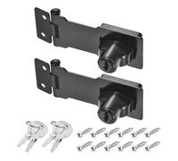 PATIKIL Verrous à Clé, 2 Pcs 3 Pouces Twist Knob Verrouillage Hasp Lock Métal Sécurité Hasp Loquets pour Armoire Petite Porte like, Noir