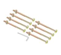 PATIKIL Vis À Lit Superposé M8 x 120mm, 8 Pièces Kit Assortiment Écrous Boulons À Tête Hexagonale À Empreinte Intérieure Avec 1 Clé Pour Meubles Lit, Couleur Zinc