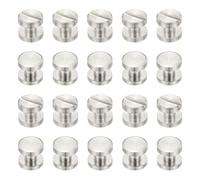 PATIKIL Vis Chicago, 20 Ensembles M4x3mm Laiton Nickelé Plat Femelle Vis Chicago Vis À Tête Phillips Rivets Pour Ceinture En Cuir Albums Photos Scrapbook, Argent