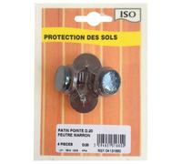 Patin à pointe - métal - marron - 20 mm - sachet de 4