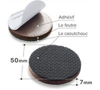 Patin antiderapant 8pc 50 mm Patin Caoutchouc Premium-Patins Antidérapants Autocollants-Anti Dérapent Meuble-pour Fixation en Place