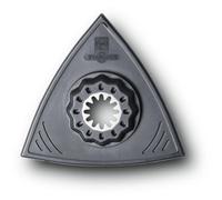 Fein Patins de ponçage – Jeu 2 pièces 63806142220 G, non perforés, Starlock, triangulaire 80 mm