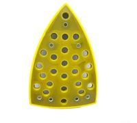 Patin de ponçage triangulaire 100 x 148 mm avec 32 trous pour polisseuse meuleuse accessoire jaune pièce de rechange longue durée de vie performance stable