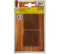 Patin feutre adhésif ISO - Marron - 25x45 mm - Lot de 4 - Antibruit