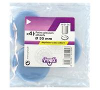 Patin glisseur ptfe gris adhésif d.50mm blister de 4