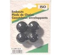 Embout patin pied de chaise - caoutchouc - noir - 16 mm - sachet de 4