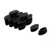 Patin pour pied tubulaire de meuble - SOURCING MAP - Insert ovale 20 pcs 40 x 20 mm - Plastique - Noir - À emboîter