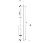 Patine de gâche, double empennage, 40x172mm - THIRARD