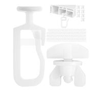 Patins à Rideaux pour Rails à roulement intérieur, 128 pièces, avec Ø 11 mm tête Plate, Set de 8 arrêts de Rideaux, en Blanc, Patins à Plis pour Rail à banne, Route à courtine, Baiser à Assez