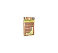 Patins de meubles en feutre ISO 22x22 mm carrés adhésifs marron (lot de 12)