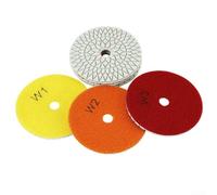 Patins de polissage diamant en trois étapes de 100 mm pour sols en pierre, disques de meulage humides de 100 mm pour granit, béton, marbre, support en résine flexible pour rénovation de meuleuse