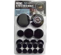 Patins de protection - CMP - Lot de 50 - Feutre - Adhésif - Noir