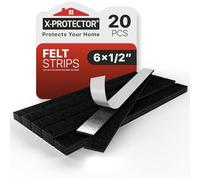 Patins en Feutre Auto-Adhésifs 20 PCS 15.2 x 1.27cm X-Protector | Patins pour Meubles Noir - Patin Meuble Premium - Patin Feutre Autocollant - Patins Glisseurs pour Meubles!