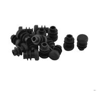 Patins pour meubles SOURCING MAP 16pcs Bouchon Embout Pied chaise Cap Jambe Tube Table Protection Plastique diamètre noir 12mm