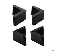 Patins pour meubles SOURCING MAP 4pcs capuchon Pieds Chaise Angle Fer Forme L Table Embout Cornière Caoutchouc 25x25mm Noir