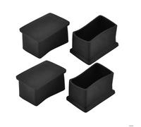 sourcing map 4pcs Embout Pied de Chasie Meuble Embout Tube Jambe Patins Capuchon Protection en Caoutchouc Noir Carré 50mm x 30mm