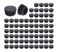 Patins pour meubles SOURCING MAP 76Pcs 22x21x13mm Bouchon Plastique Rond Extrémité Tube Noir pour Protection Glissement Chaise Table