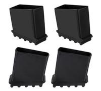 Patins Stabilisateurs d'Échelle en Caoutchouc Noir, Lot de 4 Pièces | Embouts pour Escabeau, Protection de Pied Escabeau, 6x6x2,8cm, Antidérapants pour Escabot, Usage Échelle