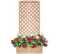 Patio - Jardinière treillage 90x32xH180 cm en bois tropical