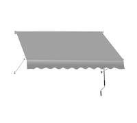 Patio Retractable Awning, Manual Exterior Sun Shade Deck Window Cover, with Manual Crank Handle Aluminum Frame Door Canopy UV Resistant(Light Gray,2m/6.6ft)