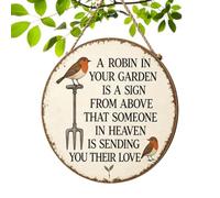 Patio Signs Rustic - Robin Vintage Memorial Weatherproof Wall Decor