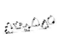 patisse 01994 - Lot de 6 découpoirs ou emporte-pièces Noël - gingerman, ange, étoile, cloche, sapin, boule de Noël - inox - hauteur 2.5cm