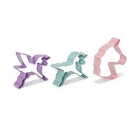 patisse 02062 Unicorn Shape LOT de 3 emporte-pièces LICORNE, Rose Violet