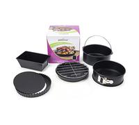 patisse 02865, Kit 7 Moules à Pâtisserie pour Friteuse à Air Chaud Air Fryer XL & XXL, Noir, Acier Revêtu sans PFAS