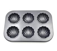 patisse 02995, Plaque 6 Madeleines Coquille, Moule à madeleines, gâteaux… Acier revêtu sans PFAS, Profi, Gris, 26.5 x 18 x 2.5 cm
