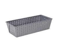 patisse 03501, Moule à pain perforé, Moule brioche Acier revêtu, Anti Adhésif Silver-Top, 25 x 11.5 x hauteur 7 cm, Gris argenté