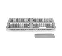 patisse 03571, Plaque de 4 tartelettes, Moule à Pâtisserie 4 mini Tartes rectangulaires 13x8cm, Acier revêtu anti adhésif Silver Top, 31 x 22 x 2 cm, Gris argenté
