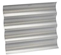 patisse 03665 - Moule à Baguettes, Ficelles, Pains ou Tuiles 4 compartiments en Acier Revêtu Perforé Silver-Top - gris argenté 38x33cm