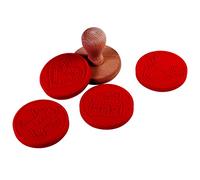 patisse 13962 - Lot de 4 décors et un tampon à biscuits thème Alsace - gingerman, maison pain d’épices, cœur, renne - tampon corps bois têtes rondes interchangeables - hauteur 6cm