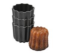 patisse 43015 - Lot de 3 Moules à Canelés Aluminium revêtu - Noir - Ø 5,5cm