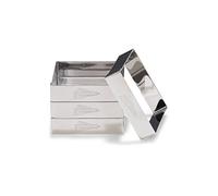 patisse 72152/4 Lot de 4 Cadre à Tarte Carrée 16cm en INOX Acier Inoxydable 16x16x2 cm