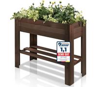 PATKAR® Potager surélevé en bois [HAUTEUR CONFORTABLE POUR LE DOS] - Potager surélevé haut de gamme pour balcon ou jardin (fabriqué en Europe) - Kit de jardinières surélevées - Potager surélevé pour b