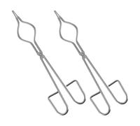 PATKAW 2 Pièces Pince à Creuset en Acier Inoxydable Résistante Haute Température Prise de Précision pour Fonte de Métaux et Création de Bijoux, Argentée et Solide