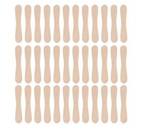 PATKAW 50 Cuillères à Dessert Pack de 50 Pièces en Bois Beige Solides Forme Droite pour Dégustation de Crème Glacée pour Glace et Événements